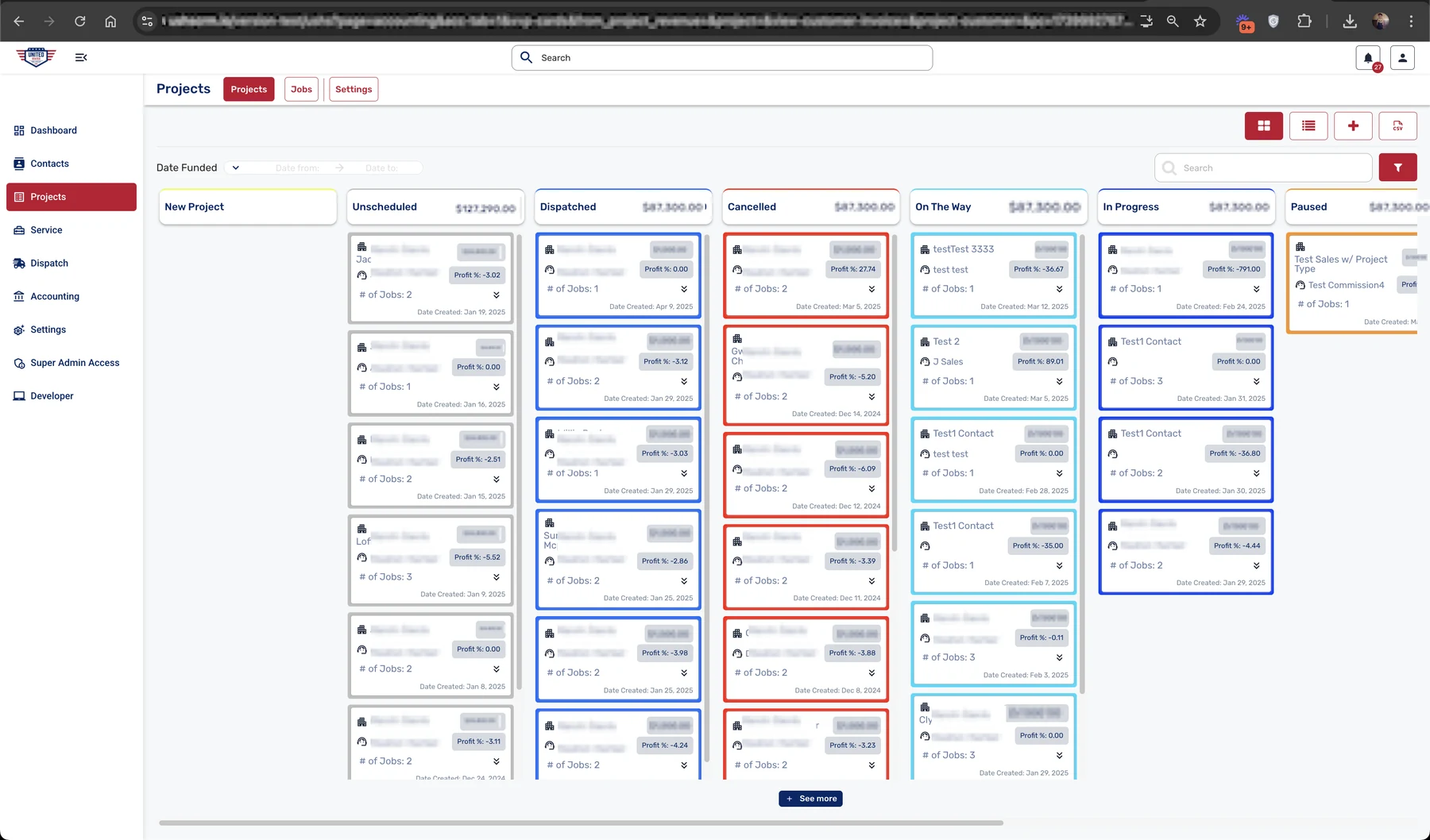 USHS CRM application screen 4